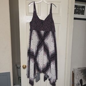 Torrid Black and White Asymmetrical Dress